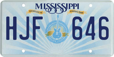 MS license plate HJF646