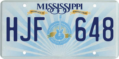 MS license plate HJF648
