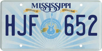 MS license plate HJF652