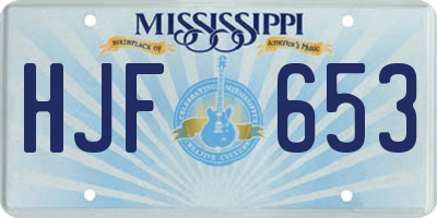 MS license plate HJF653