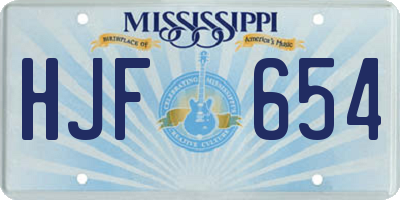 MS license plate HJF654