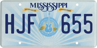 MS license plate HJF655