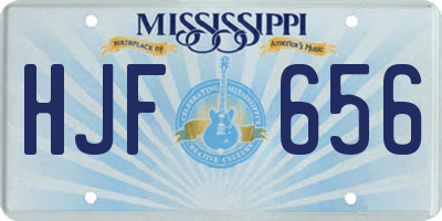 MS license plate HJF656