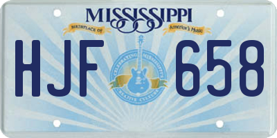 MS license plate HJF658