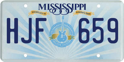MS license plate HJF659