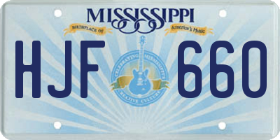 MS license plate HJF660