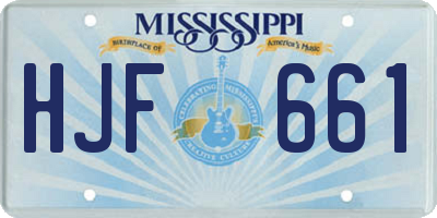 MS license plate HJF661