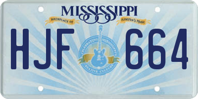 MS license plate HJF664