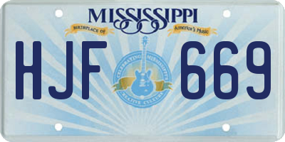MS license plate HJF669