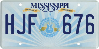MS license plate HJF676