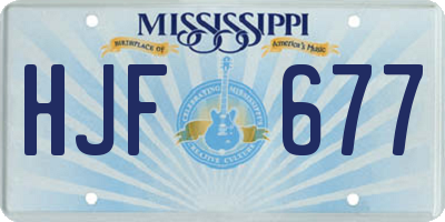 MS license plate HJF677