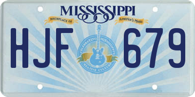 MS license plate HJF679