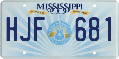 MS license plate HJF681