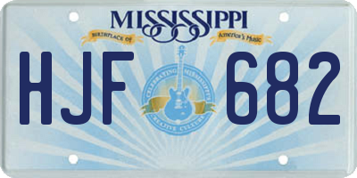 MS license plate HJF682