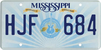 MS license plate HJF684