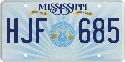 MS license plate HJF685