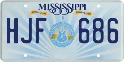 MS license plate HJF686