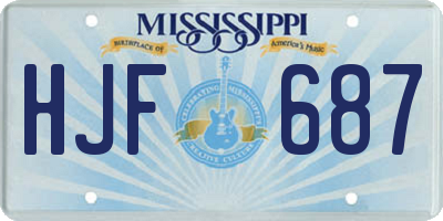 MS license plate HJF687