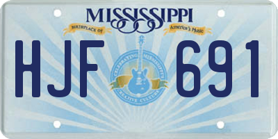 MS license plate HJF691