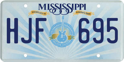 MS license plate HJF695