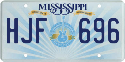 MS license plate HJF696