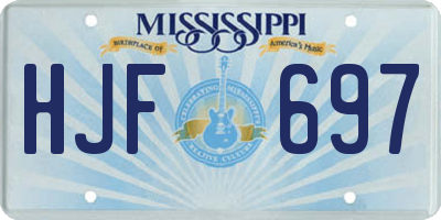 MS license plate HJF697