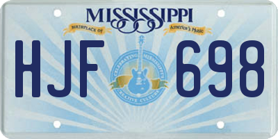 MS license plate HJF698