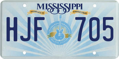 MS license plate HJF705