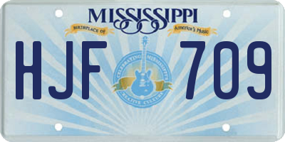 MS license plate HJF709