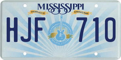 MS license plate HJF710