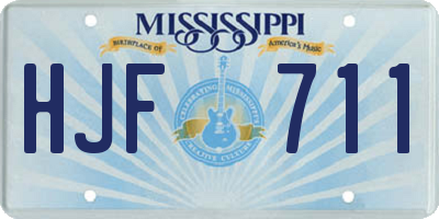 MS license plate HJF711