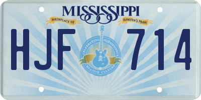 MS license plate HJF714