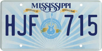 MS license plate HJF715