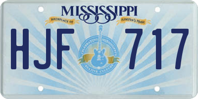 MS license plate HJF717