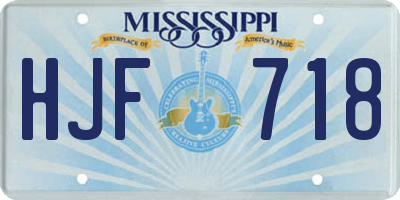 MS license plate HJF718