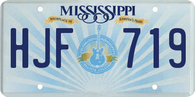 MS license plate HJF719