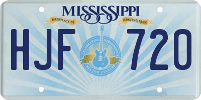 MS license plate HJF720