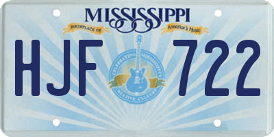 MS license plate HJF722
