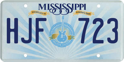 MS license plate HJF723