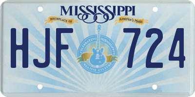 MS license plate HJF724