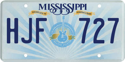 MS license plate HJF727