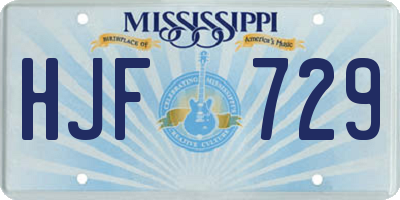 MS license plate HJF729