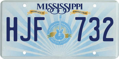 MS license plate HJF732