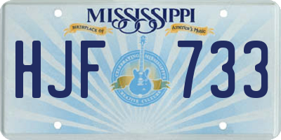 MS license plate HJF733