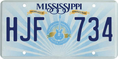 MS license plate HJF734
