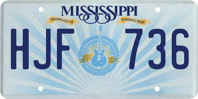 MS license plate HJF736