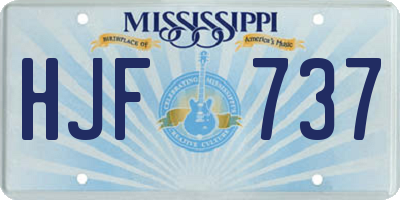 MS license plate HJF737