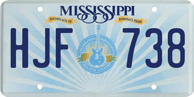MS license plate HJF738
