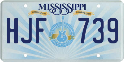 MS license plate HJF739