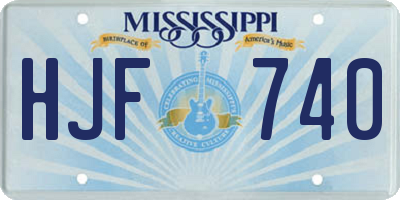 MS license plate HJF740